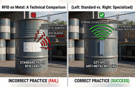 Overcoming RFID metal and liquid interference with UHF anti-metal tags