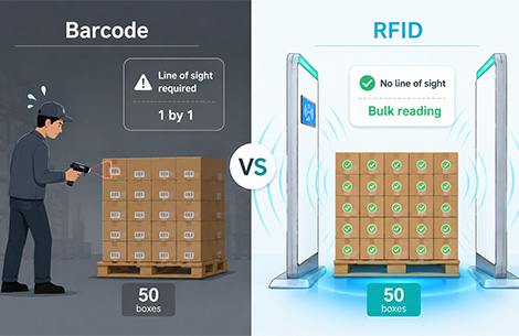 Barcode vs RFID warehouse tracking system efficiency comparison