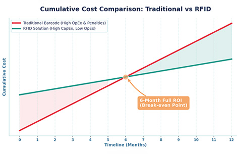 RFID logistics solutions cost structure and 6-month ROI timeline