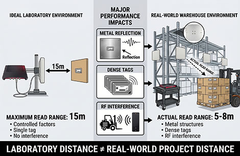 real industrial passive rfid reading distance