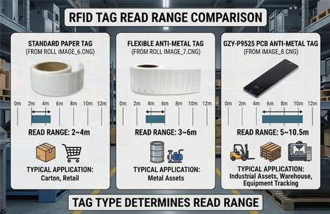 rfid tag reading distance comparison