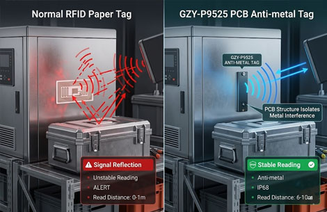 pcb anti metal rfid tag vs normal label