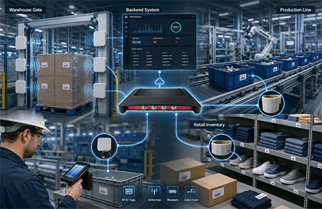 RFID application scenarios across warehouse manufacturing logistics and retail